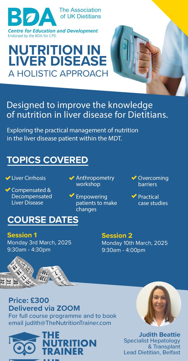 Judith Beattie (@judebt20) on Twitter photo The last Liver course of the year. Book early to avoid disappointment!
thenutritiontrainer.com
<a href="/BDA_Dietitians/">British Dietetic Association</a> <a href="/indi_gastro/">INDI Gastro Interest Group</a> <a href="/bda_gastro/">BDA Gastroenterology Specialist Group</a> The last Liver course of the year. Book early to avoid disappointment!
thenutritiontrainer.com
<a href="/BDA_Dietitians/">British Dietetic Association</a> <a href="/indi_gastro/">INDI Gastro Interest Group</a> <a href="/bda_gastro/">BDA Gastroenterology Specialist Group</a>