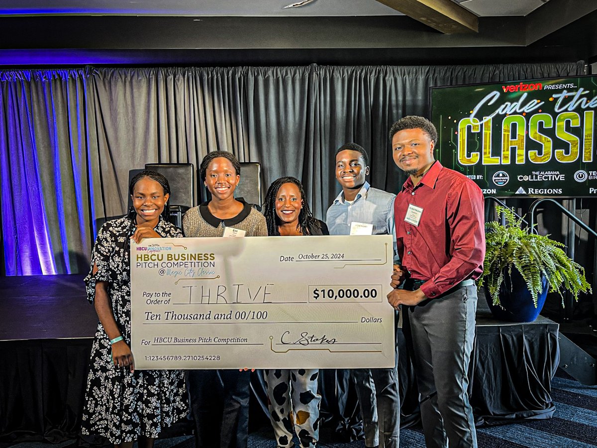 Four Alabama A&amp;M students recently clinched first place and a $10,000 prize in the Alabama Collective x Innovate Alabama HBCU Business Pitch Competition with their AI assisted mental health platform for minority communities. #StartHere

This and more at aamu.edu/news