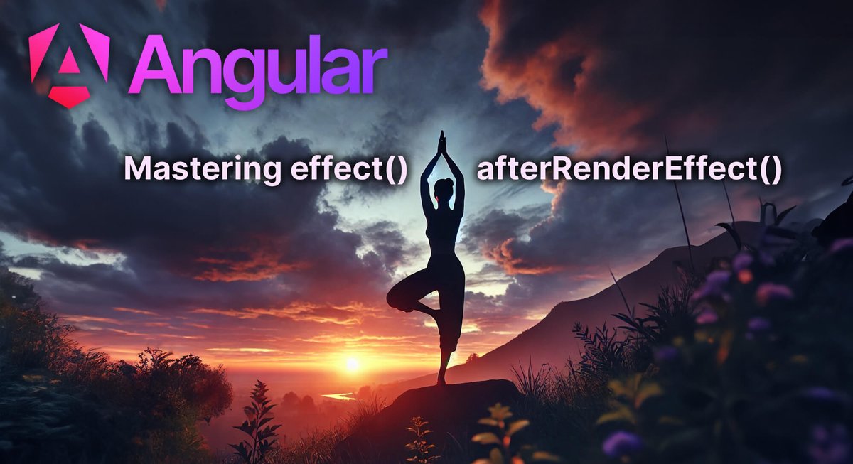 JohannesHoppe's tweet image. 🅰️Angular 19: Mastering effect() and afterRenderEffect()! 🚀 – New article!
v19 is launching next week, bringing serious upgrades! Let’s dive into the changes to effect & the all-new afterRenderEffect — set to supercharge reactivity and DOM handling.⚡
👇 Read on for highlights