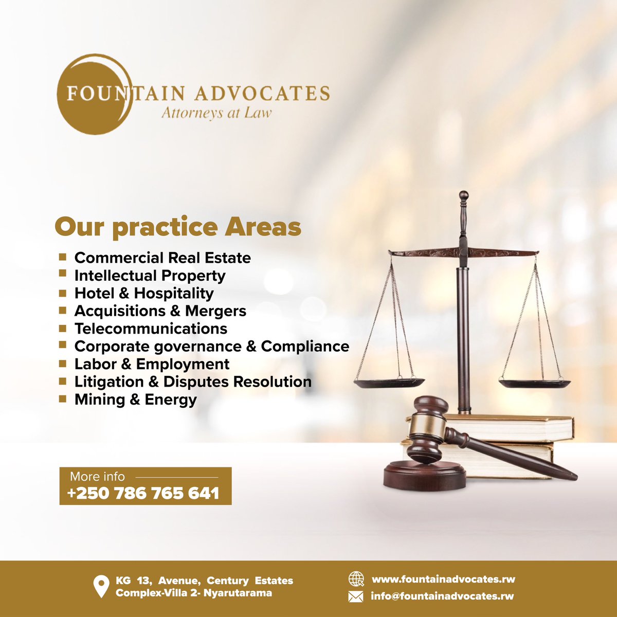 fountain_rw's tweet photo. Fountain Advocates provides expert legal services across a variety of fields, ensuring comprehensive support for all your legal needs. #LegalExperts #FountainAdvocates https://t.co/RqMKogWdKs