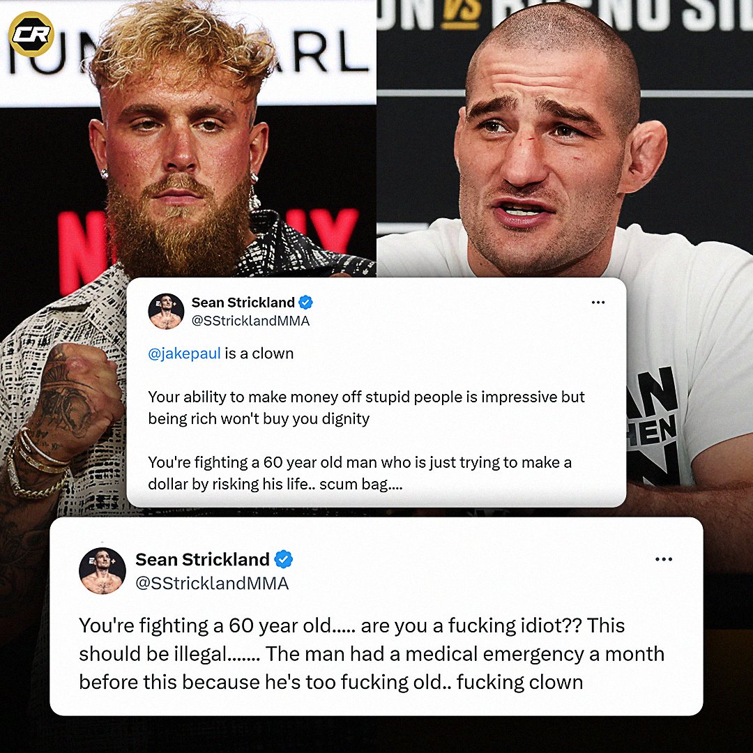Sean Strickland GOES OFF on "f***ing clown" Jake Paul for fighting Mike Tyson 😳

"Are you a f***ing idiot? This should be illegal. The man had a medical emergency a month before this because he's too f***ing old."

#UFC #MMA #Boxing #PaulTyson