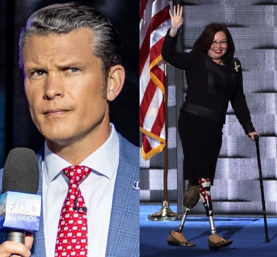 BREAKING: Veteran Congresswoman Tammy Duckworth obliterates Donald Trump's Defense Secretary nominee for his sexist claim that women shouldn't serve in combat roles.

This is just too good...

"I would ask him: Where do you think I lost my legs? In a bar fight?" Duckworth said