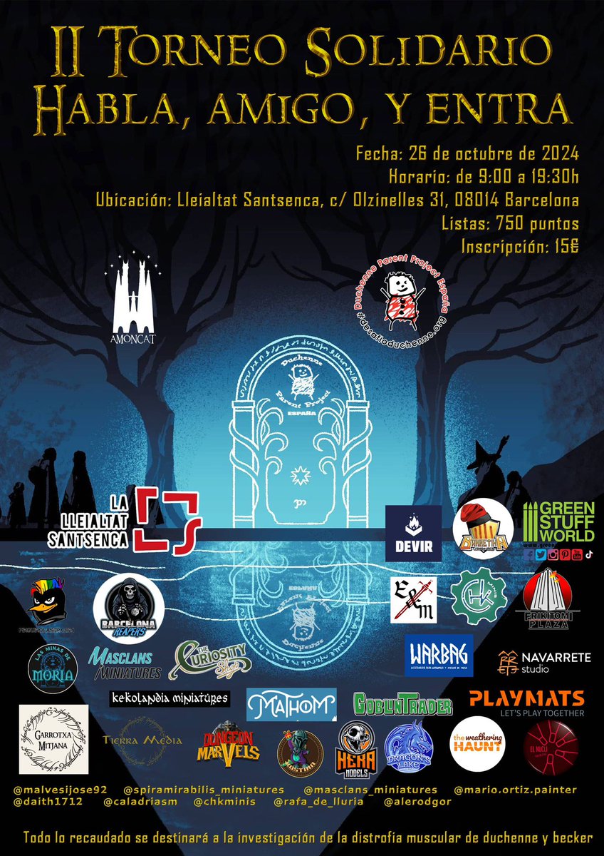 Nuestro compañero Deyfrus nos trae un reportaje del II Torneo Solidario Habla, Amigo, y Entra, una gran iniciativa organizada por la Guarnición de AmônCat

laguerradelanillo.com/comunidad/repo…

#warhammerofficial #warhammercommunity #laguerradelanillo #mesbg #lotr