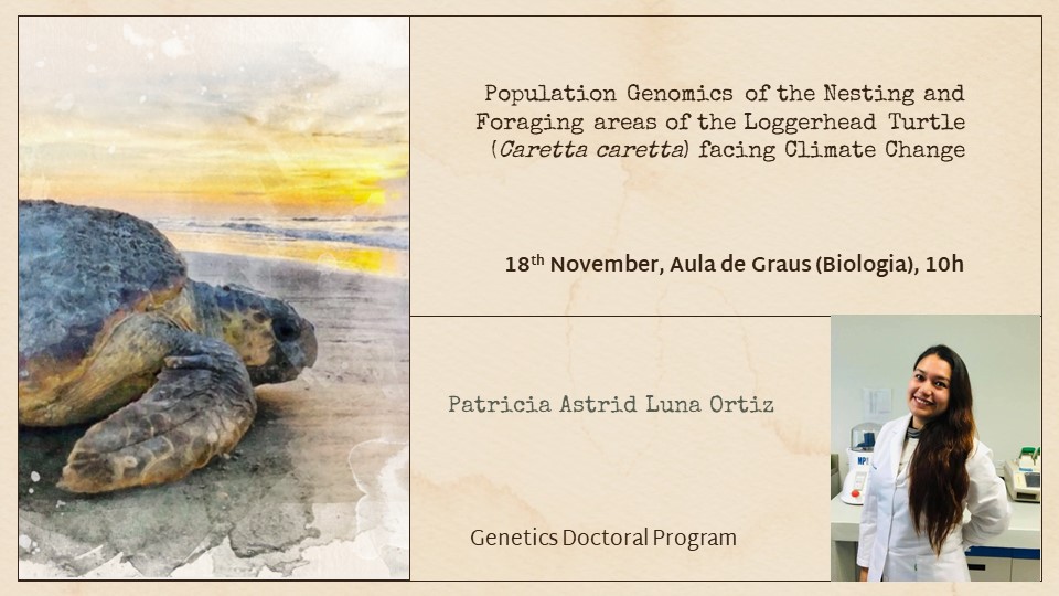 Facultat de Biologia UB (@biologiaub) on Twitter photo #AgendaBiologiaUB | 🎓 Defensa de la tesi doctoral «Population Genomics of the Nesting and Foraging areas of the Loggerhead Turtle (#Carettacaretta) facing Climate Change», a càrrec de Patricia Astrid Luna Ortiz.
📆 Dilluns 18/11
🕙10:00
📌 Aula de Graus Jacint Nadal #AgendaBiologiaUB | 🎓 Defensa de la tesi doctoral «Population Genomics of the Nesting and Foraging areas of the Loggerhead Turtle (#Carettacaretta) facing Climate Change», a càrrec de Patricia Astrid Luna Ortiz.
📆 Dilluns 18/11
🕙10:00
📌 Aula de Graus Jacint Nadal