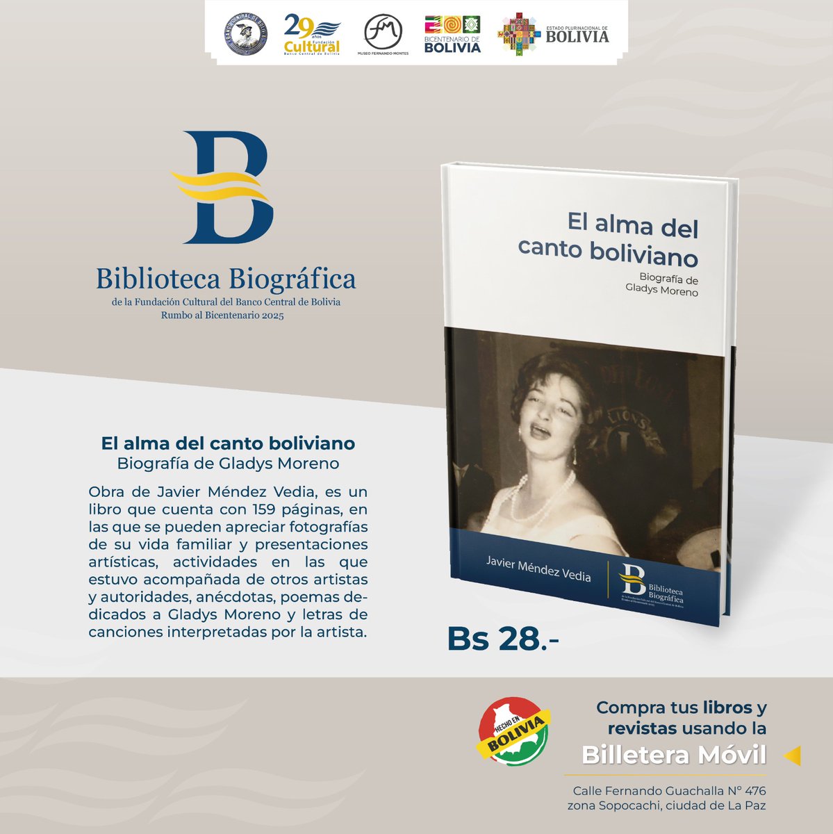 #FCBCB| 𝑩𝒊𝒃𝒍𝒊𝒐𝒕𝒆𝒄𝒂 𝑩𝒊𝒐𝒈𝒓𝒂́𝒇𝒊𝒄𝒂 𝒅𝒆 𝒍𝒂 𝑭𝑪-𝑩𝑪𝑩 𝑹𝒖𝒎𝒃𝒐 𝒂𝒍 𝑩𝒊𝒄𝒆𝒏𝒕𝒆𝒏𝒂𝒓𝒊𝒐 2025 - 𝑮𝒍𝒂𝒅𝒚𝒔 𝑴𝒐𝒓𝒆𝒏𝒐

#LaCulturaNosUne
#UnidosRumboAlBicentenario
#SomosUnPaisEstable