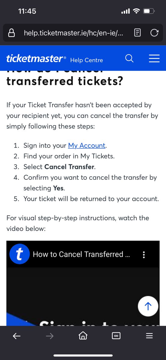 shanefofarrell's tweet photo. @TMIrelandHelp hi. I have transferred tickets to the wrong email. Not accepted yet. Your app does not allow me to cancel despite lots of help notes saying it does. There is no cancel option! What am I missing? Concert tonight! https://t.co/gh428sXEid