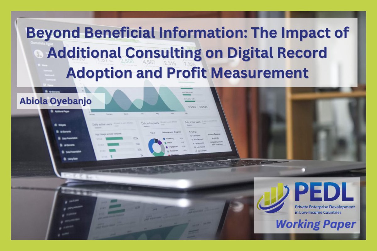 PEDL_CEPR's tweet image. New #PEDLWorkingPaper by @abiola1864 investigates if personalised digital record-keeping support for small firms in developing countries can increase the likelihood of digital record adoption and enhance the accuracy of profit tracking over time.
bit.ly/4eCMprW