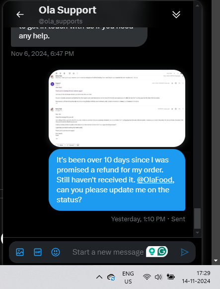 rahulshibanideb's tweet photo. @bhash Ola may be one of the biggest companies, but your customer service is the worst👎. Here’s why. @bhash @olafoods @OlaElectric https://t.co/yRzfpaxucY