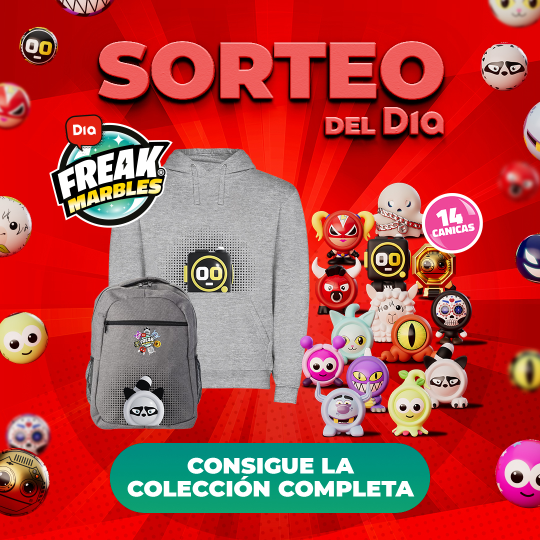 🪩 Sorteo del Dia  🪩
¡Última oportunidad para conseguir la colección completa de las canicas #FreakMarbles ! 🪩🦝🦙👻👁️🪩 + mochila y sudadera  🥰

Muy fácil: 
🦙Síguenos @dia_esp
🦝Menciona a un amigo y usa el #SorteoDelDia
🤖Like y RT

 Tienes hasta el martes 19 de nov