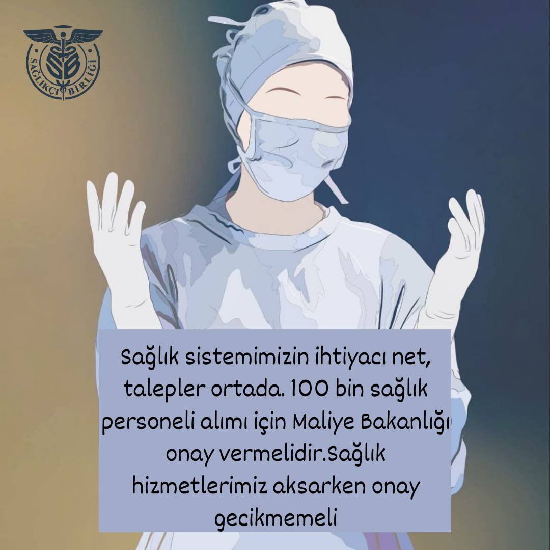 Selmakfrdz's tweet photo. Sahadaki ihtiyacı karşılamak üzere maliye bakanlığından 100 bin sağlık personeli istihdamı için yeterli bütçeye onay vermesini talep ediyoruz 
@HMBakanligi 
@memetsimsek 
@drmemisoglu 

#BütçedenSağlıkİstihdamı https://t.co/fvoD7WzV32