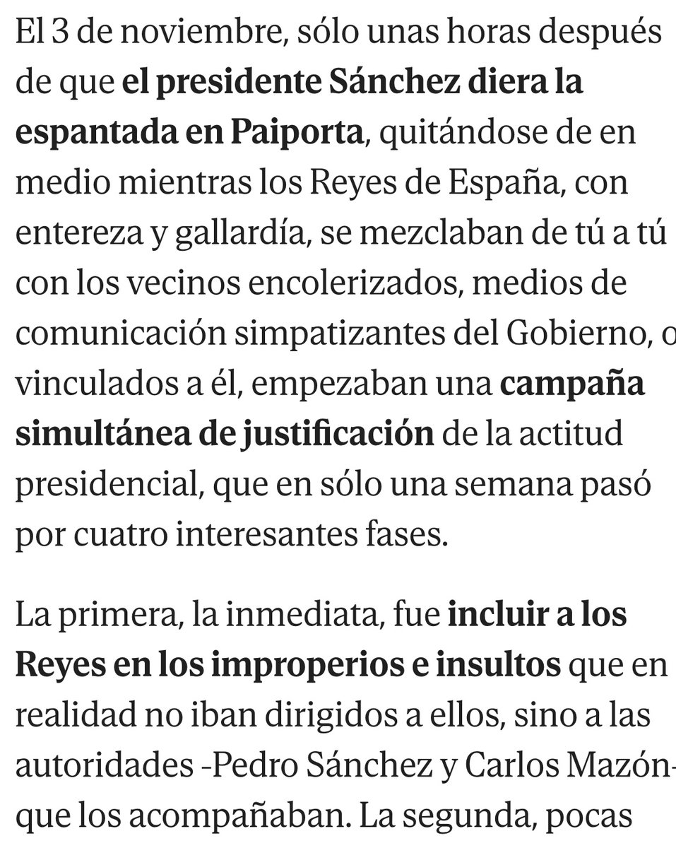 🧵Estimado <a href="/perezreverte/">Arturo Pérez-Reverte</a> : 
Por si acaso nos incluye en su artículo de hoy en lo que llama “campaña de justificación de la actitud presidencial” en Paiporta. Dice: