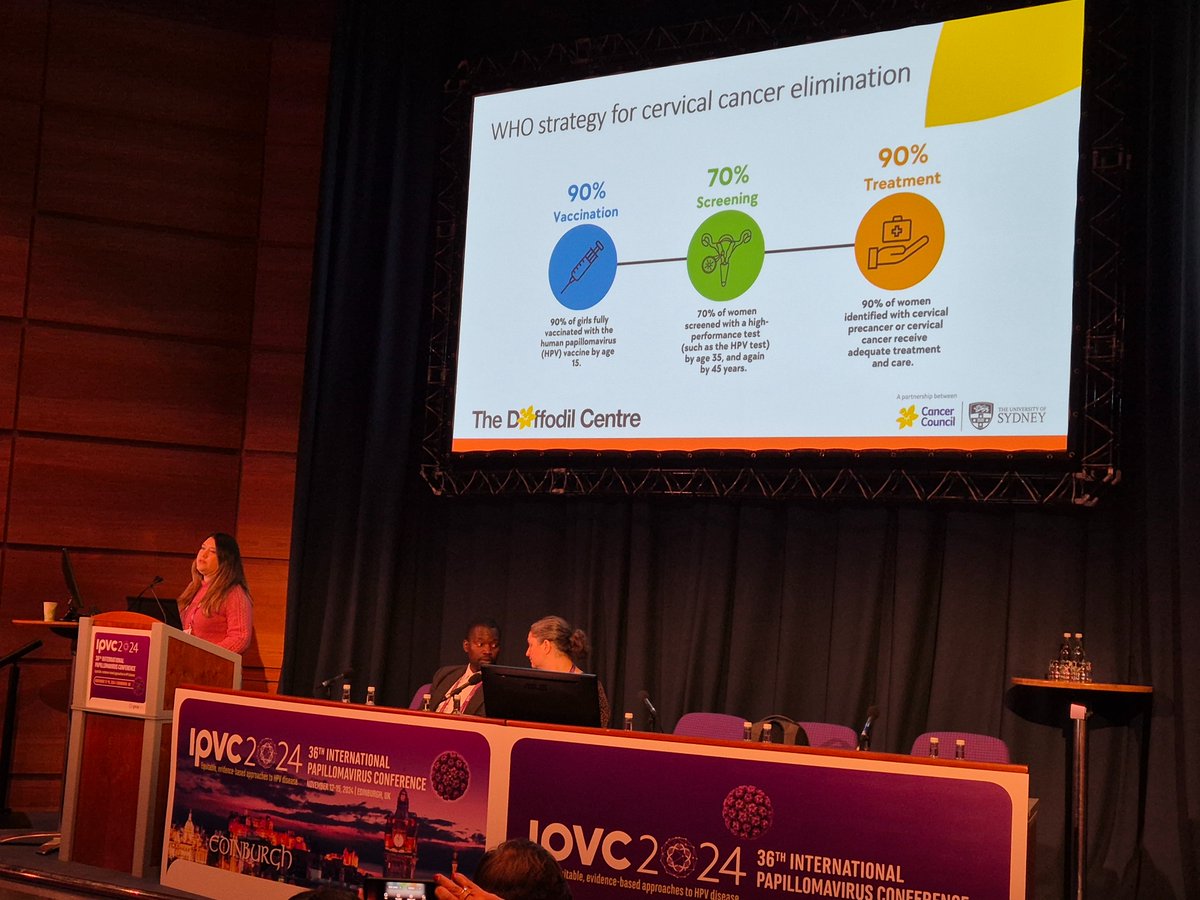 IPVS - International Papillomavirus Society (@ipvsociety) on Twitter photo Daniela Paz Rivas Romero is now discussing cervical cancer #elimination in 78 LMICs #IPVC2024 Daniela Paz Rivas Romero is now discussing cervical cancer #elimination in 78 LMICs #IPVC2024