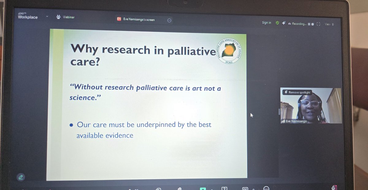 Irumba Lisa (@irumbalisa) on Twitter photo Without Research, palliative care is an art, not a science. Very insightful presentation by <a href="/EveNamisango/">Eve Namisango</a> of <a href="/APCAssociation/">APCA</a> at the research webinar by <a href="/PCAUganda/">Palliative Care Association of Uganda (PCAU)</a> Without Research, palliative care is an art, not a science. Very insightful presentation by <a href="/EveNamisango/">Eve Namisango</a> of <a href="/APCAssociation/">APCA</a> at the research webinar by <a href="/PCAUganda/">Palliative Care Association of Uganda (PCAU)</a>