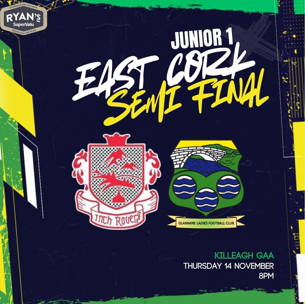 glanmireladies's tweet photo. Best of luck to our Junior 1 squad in the @eastcorklgf Semi Final tonight against @InchRovers at 8pm in Killeagh.
#EastCork
#LadiesFootball
#UnderLights
ππͺπΌπ¨π©ππΌπ https://t.co/Sd09SdStYf