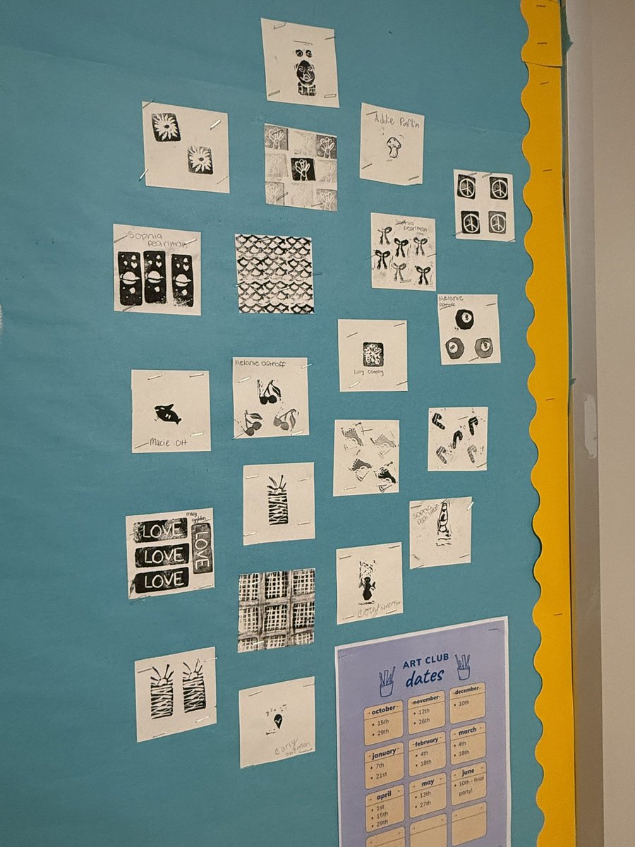 Some fun new artwork up in the halls of <a href="/CBTamanendMS/">Tamanend MS</a> ! 7th grade Elements of Art landscapes, 9th grade Drawing and Painting charcoal balloons, and eraser stamps by art club! <a href="/CBSDart/">Cҽɳƚɾαʅ Bυƈƙʂ Aɾƚ</a>