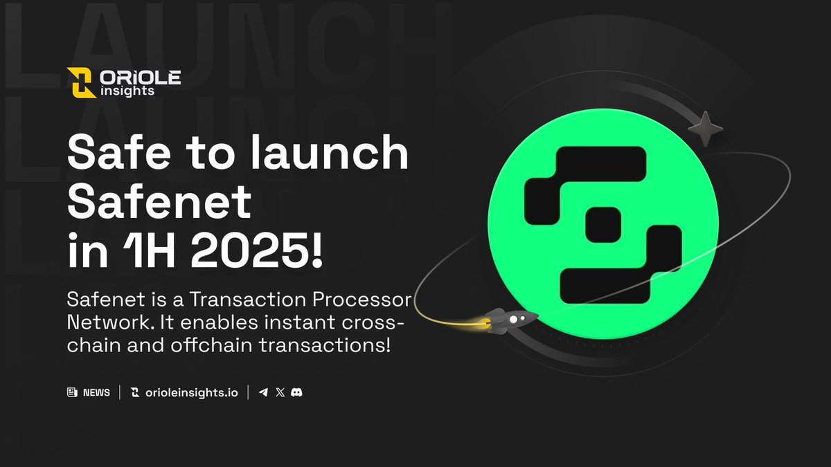 OrioleInsights's tweet image. 🟡 @Safe $SAFE to launch #Safenet in 1H 2025!

Safenet is a Transaction Processor Network. This enables instant cross-chain and offchain transactions with execution guarantees across the Ethereum L2 ecosystem, and much more (source x.com/safe/status/18…).

Will the news…