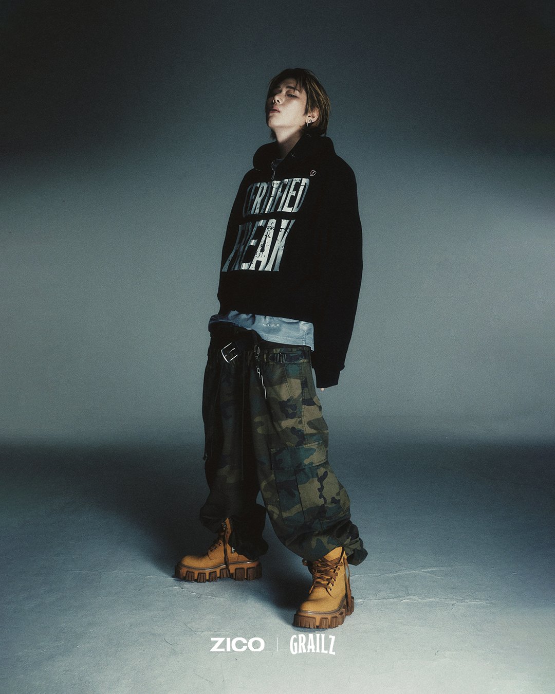 【GRAILZ】ZICO x GRAILZ VINTAGE FREAK CAT Long Sleeve GRAILZ] [ZICO X GRAILZ] VINTAGE FREAK CAT LONG SLEEVE 正規品