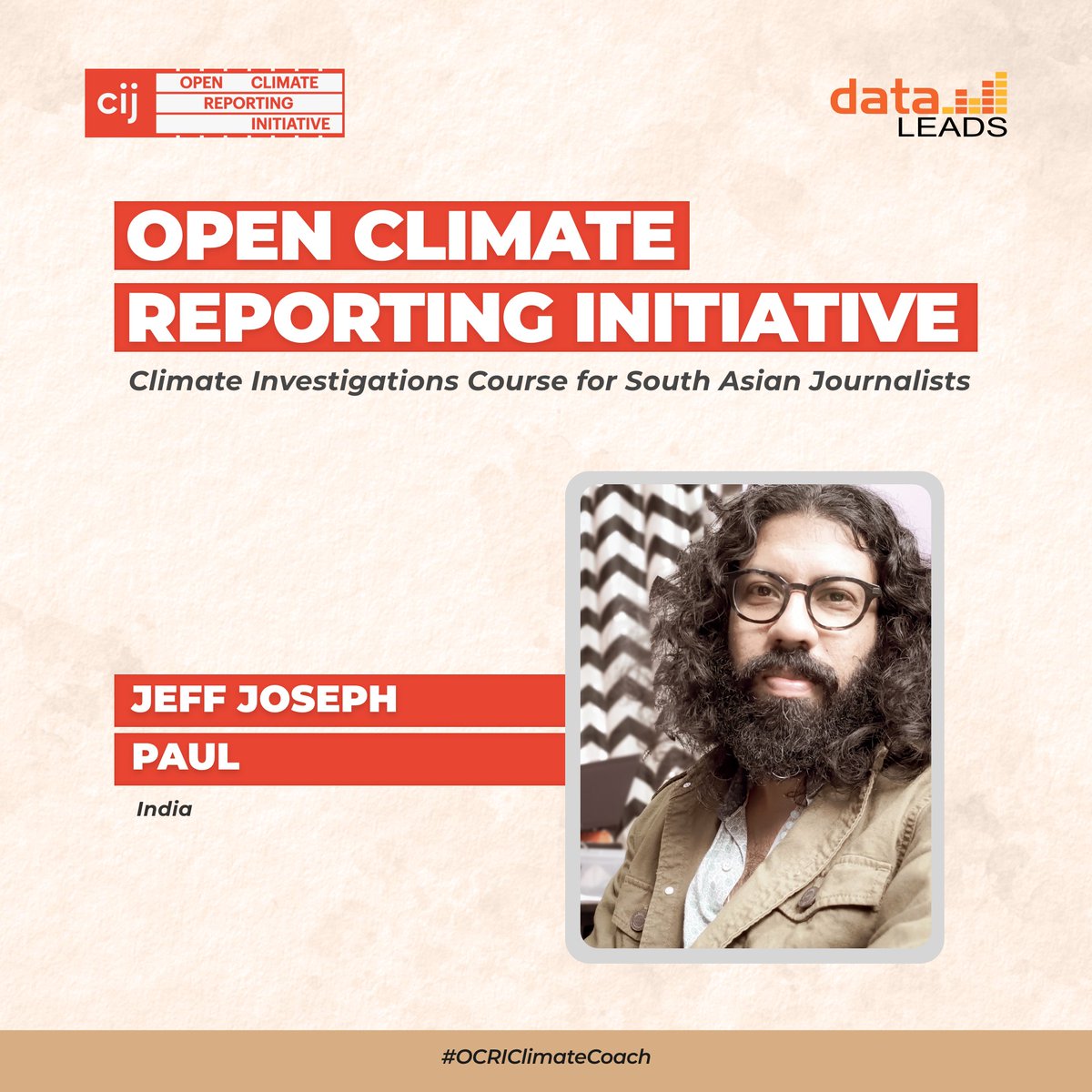 data_LEADS's tweet photo. DataLEADS & @cijournalism are enthralled to introduce the stellar group of south-asian journalists joining us as part of the 'Open Climate Reporting Initiative'.
@worthwords01, @MidhatFatimah, @jeffjosephpaul, Basant Pratap Singh
#OCRI2024 #ClimateCoach #ClimateReporting https://t.co/DtAyafFfPL