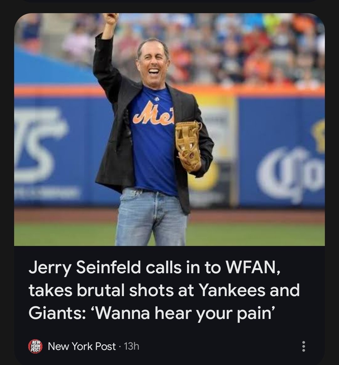 Yeah, Seinfeld seems like the kind of guy who enjoys other people's pain and suffering. The article goes on to say that he "usually prefers the pain of women and children but any kind will do."