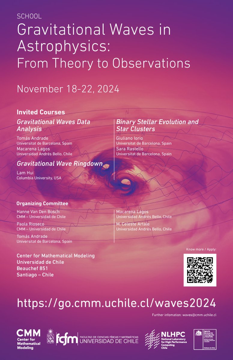 Segunda edición de la Escuela de Ondas Gravitacionales en Astrofísica

Más información en nuestra web: dim.uchile.cl