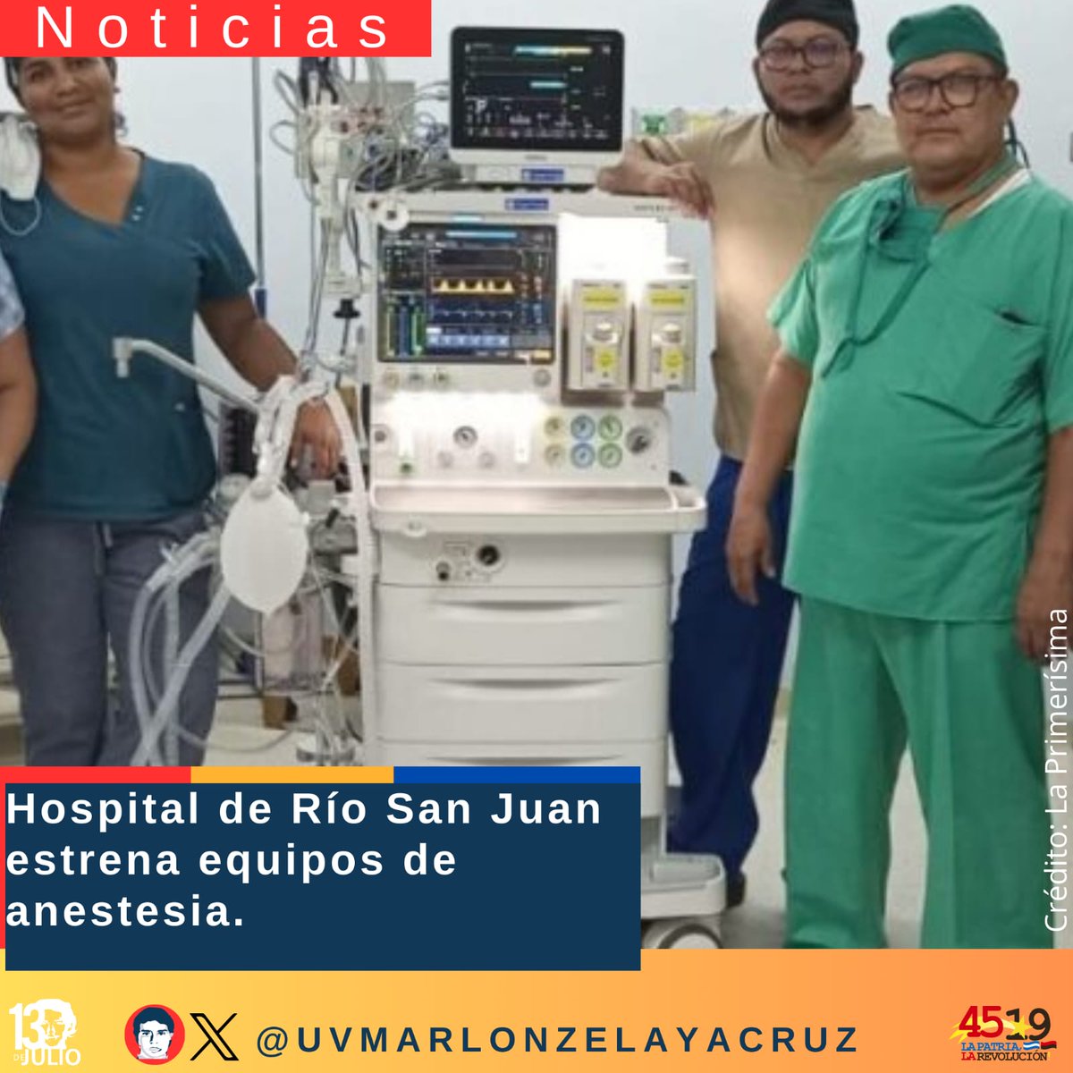 El hospital de Río San Juan estrenó equipos de anestesia necesario para las intervenciones quirúrgicas, esto se garantiza gracias a nuestro GRUN en coordinación con el <a href="/MinsaNicaragua/">Ministerio de Salud Nicaragua</a> 
#DanielTiemposDeVictorias
#4519LaPatriaLaRevolución
#SomosUNAN
#SoyCSM