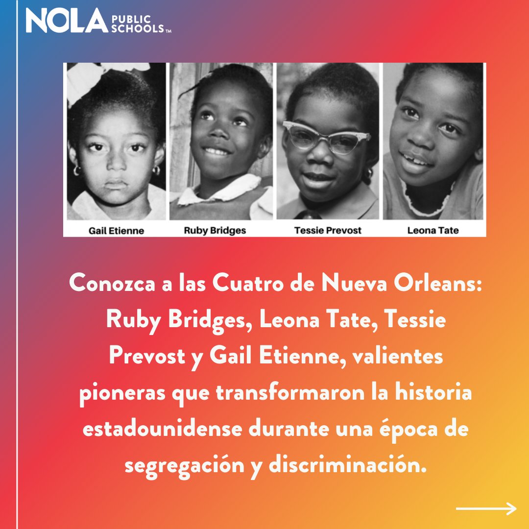 Today, we are commending the indomitable spirit of the New Orleans Four on the 64th Anniversary of Desegregation. 

Hoy, celebramos el espíritu indomable de los Cuatro de Nueva Orleans en el 64° aniversario de la desegregación.