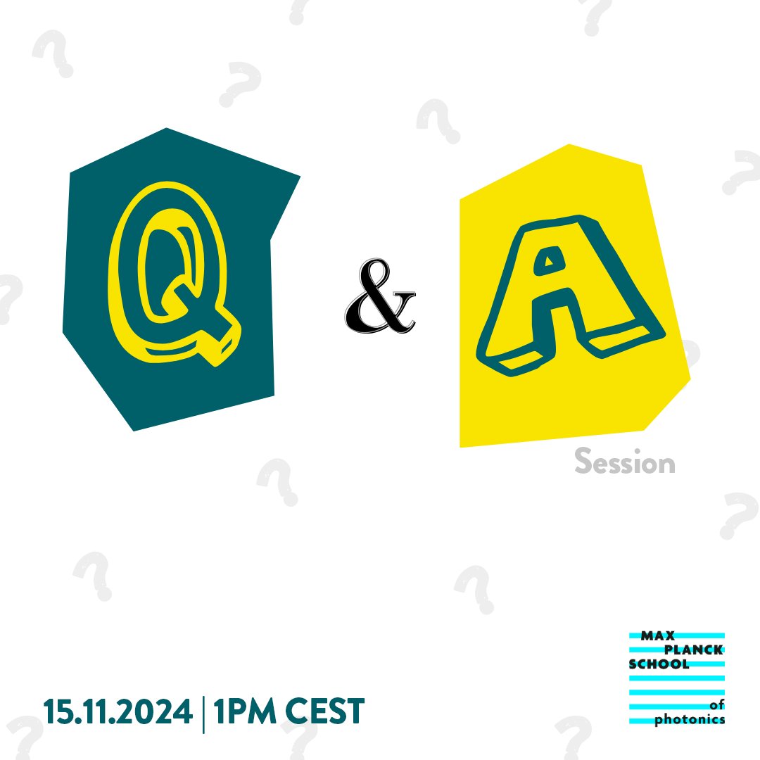 Do you have questions about the Max Planck School of Photonics or its Master &amp; PhD program and missed the last Q&amp;A session? Don't worry, because tomorrow you have a new opportunity to solve all your doubts.
Register now using the following link tinyurl.com/Q-ASession2