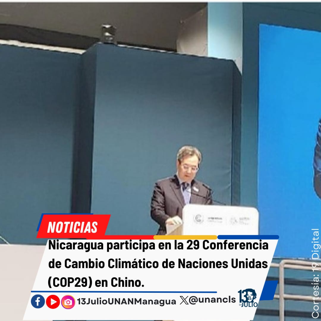 #Nicaragua participa en la COP 29 que se llevó a cabo en China. Esta es la reunión sobre medioambiente más importante del mundo
#DanielTiemposDeVictorias
#4519LaPatriaLaRevolución
#SomosUNAN
#SoyCSM