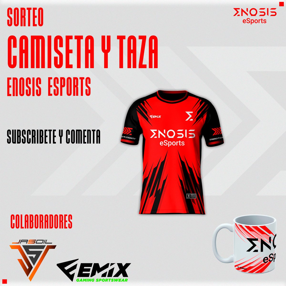 🎉Enosis con el apoyo de Jasoil y gracias a la colaboración de Emix sorteamos una camiseta personalizada y dos tazas del equipo.

 Para participar solo tendréis que dar RT y follow a las siguientes cuentas de X y comentar que regalo preferís. 

 ✔️RT + Follow  
 ✔️Comenta si