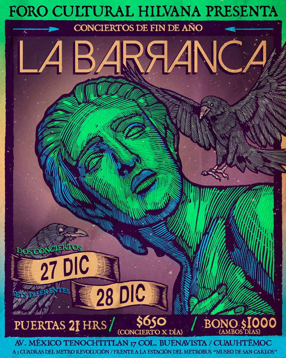 CDMX FORO CULTURAL HILVANA Viernes 27 y Sábado 28 de Diciembre / Puertas: 21:00 Hrs / Dia: $650 - Bono: $1000

PREVENTAS PASSLINE: 
Passline aquí: bit.ly/3APCp0l

Horario taquilla Hilvana: 
Jueves, viernes y sábado de 6:00 p.m. a 1 a.m. 
Domingos de 17:00 a 20:00 hrs.