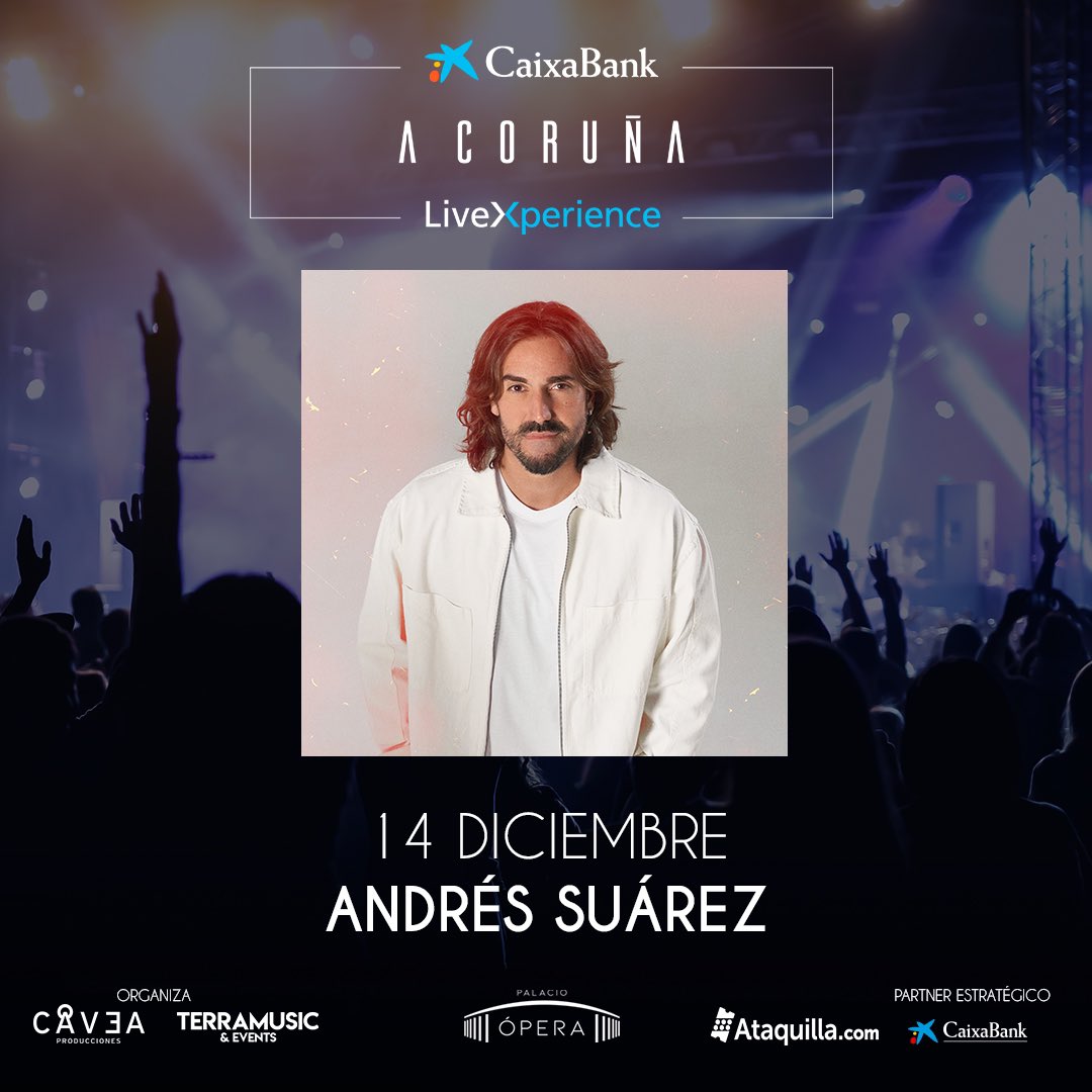 gal_concierto's tweet photo. El 14 de diciembre @andressuareztwi cerrará el ciclo #acorunalivexperience en el @PalacioOpera @CaveaProd info:https://t.co/pgEq8Fw4Ah https://t.co/KzAFmyhvFb