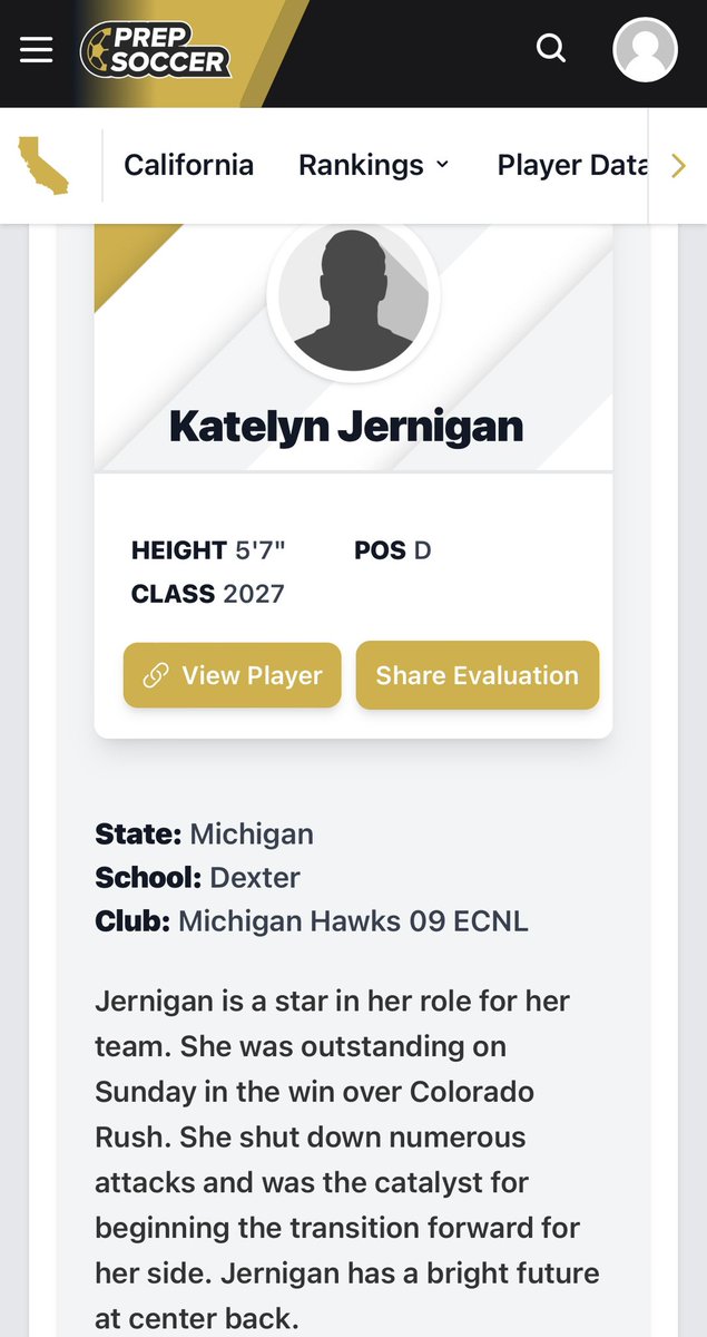 Katelyn Jernigan (@k8lynjernigan) on Twitter photo Thank you <a href="/PrepSoccer/">Prep Soccer ⚽️</a> for this kind write-up about my performance at ECNL PHX!! <a href="/ImYouthSoccer/">ECNL/GA/Recruiting/College Soccer</a> <a href="/TopDrawerSoccer/">TopDrawerSoccer</a> Thank you <a href="/PrepSoccer/">Prep Soccer ⚽️</a> for this kind write-up about my performance at ECNL PHX!! <a href="/ImYouthSoccer/">ECNL/GA/Recruiting/College Soccer</a> <a href="/TopDrawerSoccer/">TopDrawerSoccer</a>