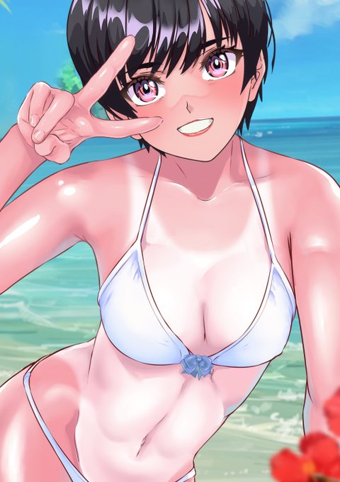 おはようございます❤(#^.^#)
スク水跡のビキニ❣萌えるぅ～っ❣❣

(状況を見ながら、当分の間オリジナルイラストを
 中心に投稿していきます)
#オリジナルキャラ 