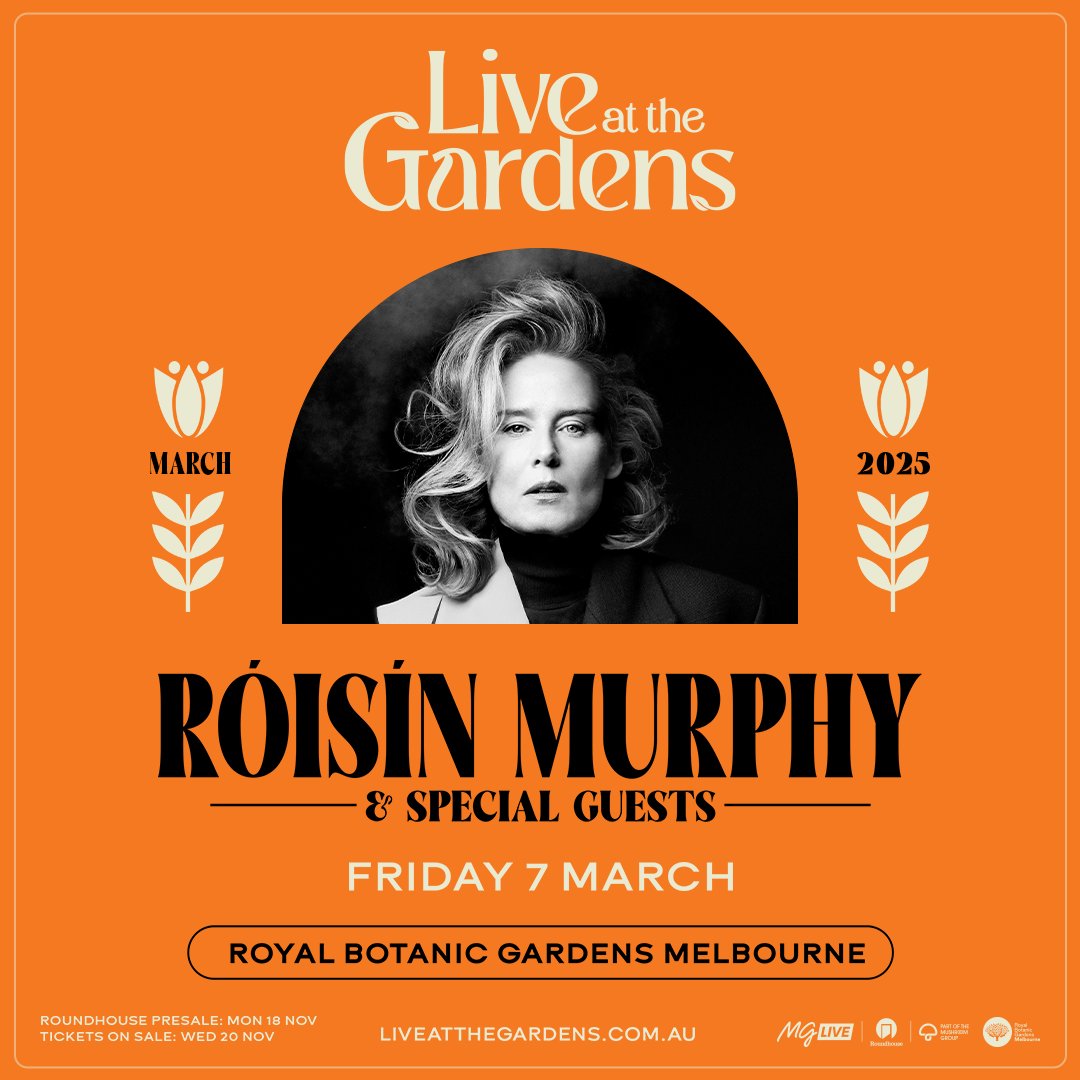 Live At The Gardens (@liveatthegdns) on Twitter photo 💋 Ireland’s queen of indie electronic pop <a href="/roisinmurphy/">Róisín Murphy</a> is returning to Australia to open our March series of Live At The Gardens.
FRI 7 MARCH – <a href="/RBG_Victoria/">RBG Victoria</a> *ONLY VIC SHOW
Member Presale 11AM, MON 18 NOV ➞ latg.co/signup
Tickets ➞ liveatthegardens.com.au/roisinmurphy 💋 Ireland’s queen of indie electronic pop <a href="/roisinmurphy/">Róisín Murphy</a> is returning to Australia to open our March series of Live At The Gardens.
FRI 7 MARCH – <a href="/RBG_Victoria/">RBG Victoria</a> *ONLY VIC SHOW
Member Presale 11AM, MON 18 NOV ➞ latg.co/signup
Tickets ➞ liveatthegardens.com.au/roisinmurphy