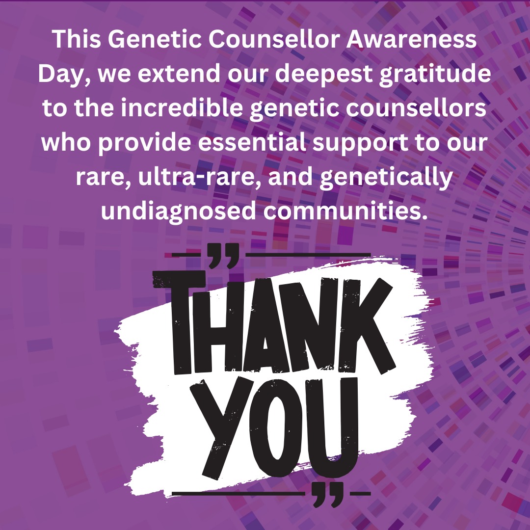 Today we celebrate the incredible genetic counsellors who support families impacted by rare and ultra-rare conditions. GC's are the guiding light for many, offering not only information but also empathy and personalised care for families facing complex genetic diagnoses.