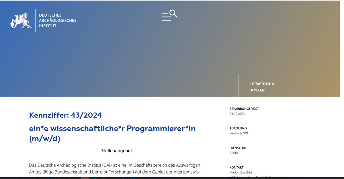 Come work with us! dainst.org/karriere/bewer…