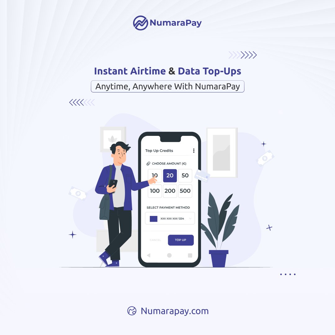 NumaraPay's tweet image. Need a quick airtime or data top-up? With @NumaraPay, you can instantly top up airtime and data in just a few taps. Stay connected anytime, anywhere!

#Airtime #Abuja #Datatopup #Instantrecharge #AirtimeRecharge #InstantTopUp #Nigeria #lagos #PaymentGateway