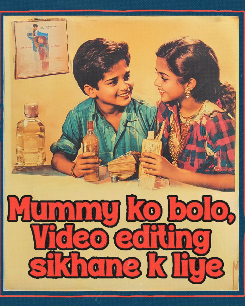 braandschool's tweet photo. Beta, padhai kar rahe ho?
"Yes, Mom! Video Editor ban raha hoon! 💪✨"

.
.
.
.
.
#90sAd #DreamBig #VideoEditing #CreativeJourney#BraandSchool https://t.co/h7oH8iwNT3