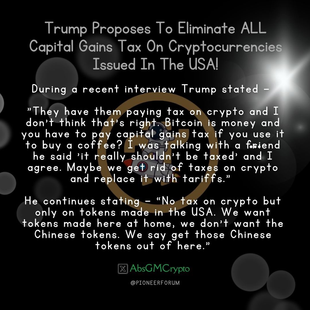 Trump wants crypto to be made in the USA and not be taxed. PCT we are  waiting on you.