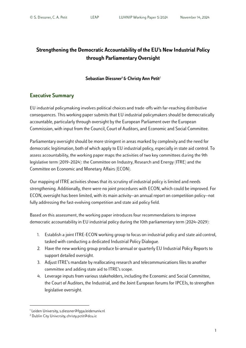 Donato Di Carlo (@donadica) on Twitter photo 📢 New LUHNIP Working Paper: <a href="/SebDiessner/">Sebastian Diessner</a> & <a href="/petit_christy/">Christy Petit</a> explore how stronger European Parliament oversight can improve democratic accountability in EU industrial policy,
📖 Read more: bit.ly/3Z6CJRK 📢 New LUHNIP Working Paper: <a href="/SebDiessner/">Sebastian Diessner</a> & <a href="/petit_christy/">Christy Petit</a> explore how stronger European Parliament oversight can improve democratic accountability in EU industrial policy,
📖 Read more: bit.ly/3Z6CJRK