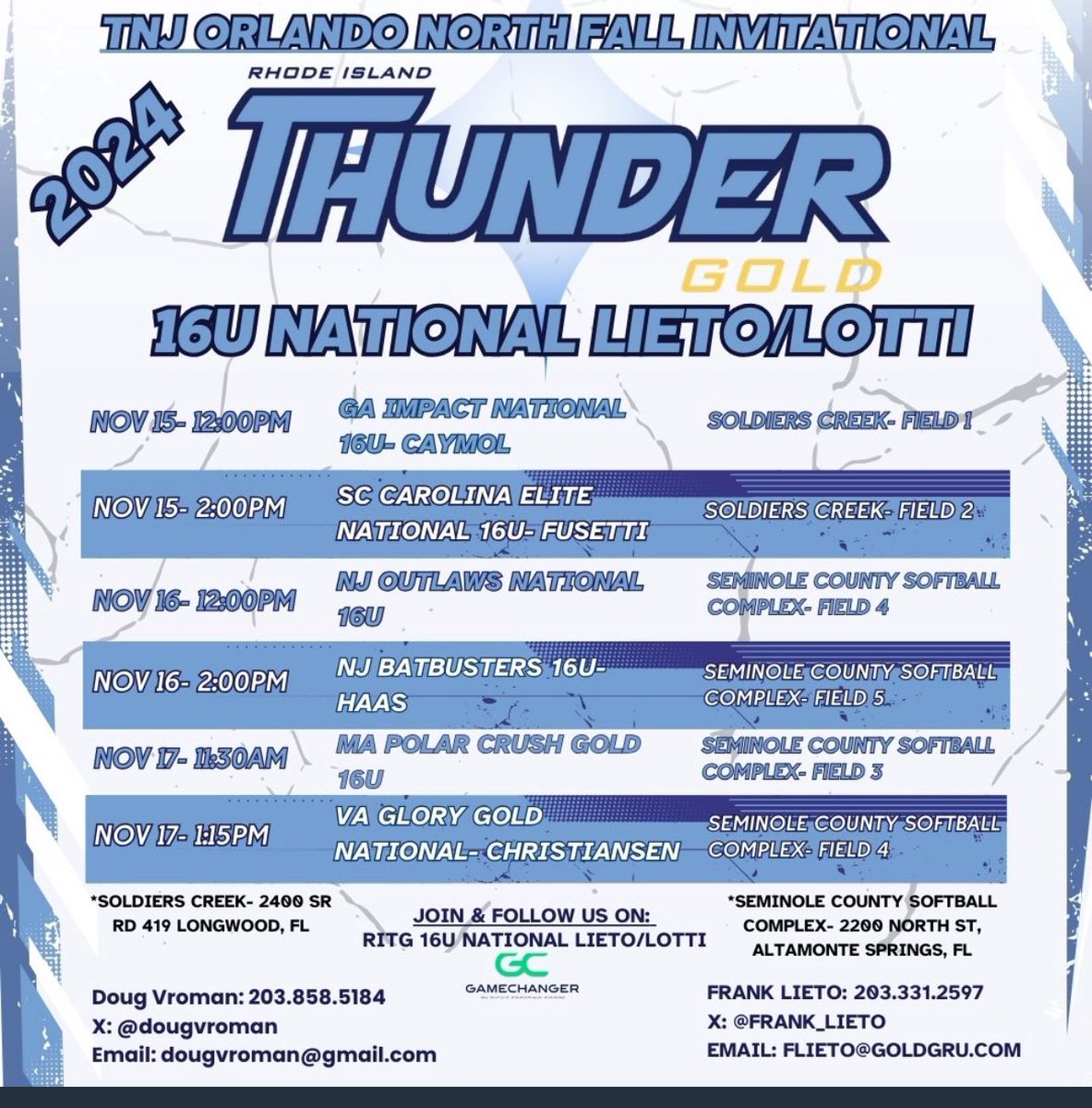 RITG 16u National Lieto/Lotti (@ritg16ulieto) on Twitter photo Wheels up ✈️ to Orlando for the fall finale for the <a href="/TeamNJSoftball/">Team NJ Softball</a> Orlando North Showcase! @<a href="/Frank_Lieto/">Frank Lieto</a> <a href="/DougVroman/">Doug Vroman</a> Wheels up ✈️ to Orlando for the fall finale for the <a href="/TeamNJSoftball/">Team NJ Softball</a> Orlando North Showcase! @<a href="/Frank_Lieto/">Frank Lieto</a> <a href="/DougVroman/">Doug Vroman</a>