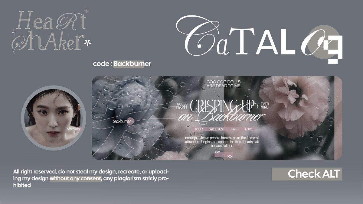 aHeartShaker's tweet image. a repost would be appreciated! 

haloo semuanya! kenalan yuk sama anak baru aku namanya "backburner" terkhusus untuk layout ini bisa request theme nya mau scenery biasa atau floral gini! oh iyaa, untuk layoutnya ufs yaa, harganya bisa dicek di ALT 🩷 

#zonauang #zonaba