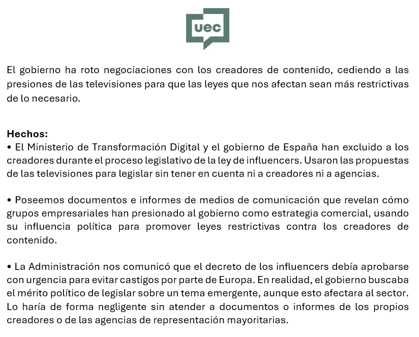 Unión Española de Creadores tweet media