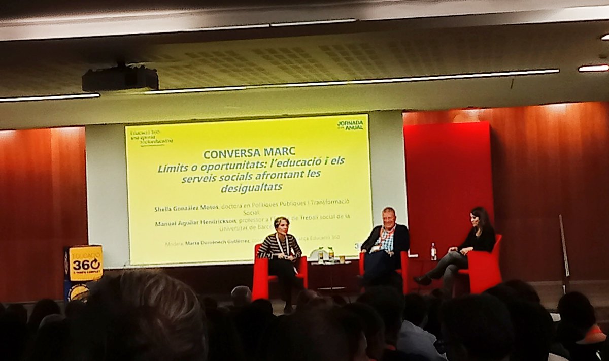 educatiu's tweet photo. Avui doblet. També assistim a la #apostasocioeducativa360 , jornada anual de @educacio360. Molt interessant la conversa marc "Límits o oportunitats: l'educació i els serveis socials afrontant les desigualtats" https://t.co/BXdREqzHin