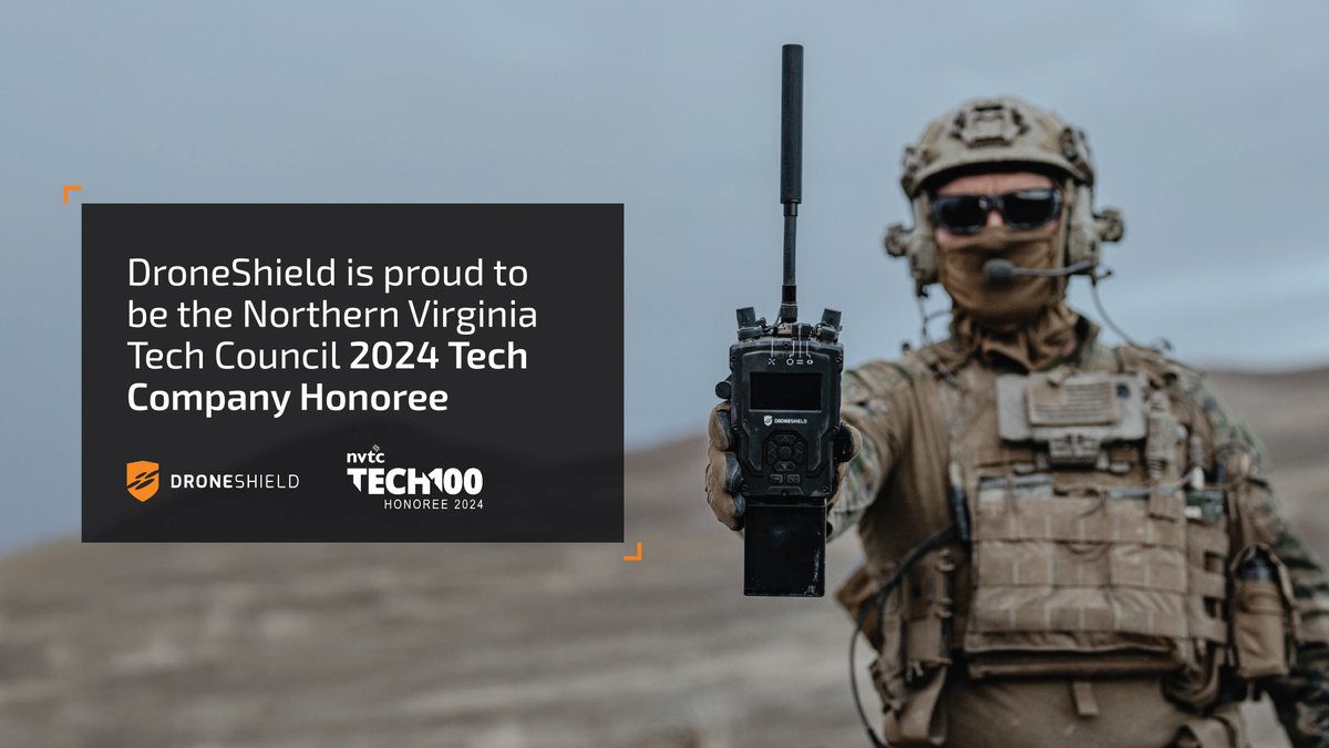 DroneShield's tweet image. DroneShield is honored to be recognized as a 2024 #Tech100 company by @NoVATechCouncil. This recognition affirms the dedication to innovation and expertise in advancing security and protecting communities from rapidly emerging unmanned threats.
 
#DefenseTech #counterdrone