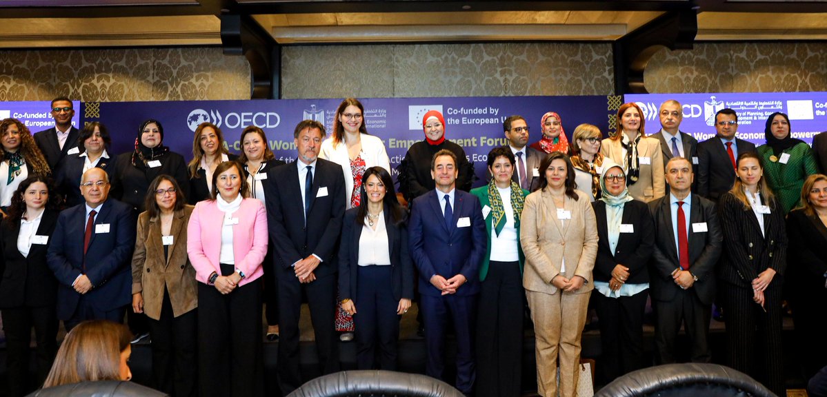 OECDglobal's tweet photo. A new EU-OECD project is working to enhance women entrepreneurs’ financial inclusion in the Southern Mediterranean.

OECD DSG Knudsen &amp; @RaniaAlMashat met with the project champions who ensure local ownership &amp; support its delivery.

https://t.co/5cycAixTE3

#MENAOECD #MENAwomen https://t.co/iWr6gHxG4I