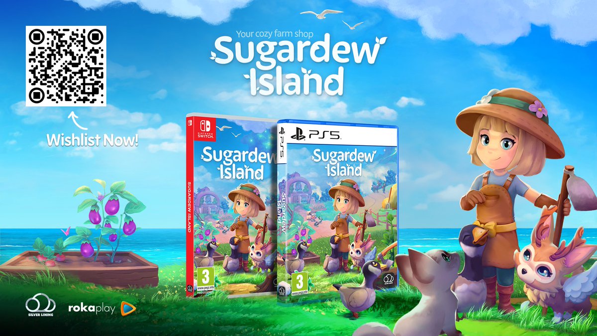 🎉 Exciting news! 🎉

Sugardew Island is not only coming out digitally, but also as a physical edition for #NintendoSwitch &amp; #PS5!

💻Digital release: 
Nintendo Switch, PS5, PS4, Xbox, PC/Steam

💿Retail release: 
Nintendo Switch, PS5

Like if you'd love a physical giveaway!💚