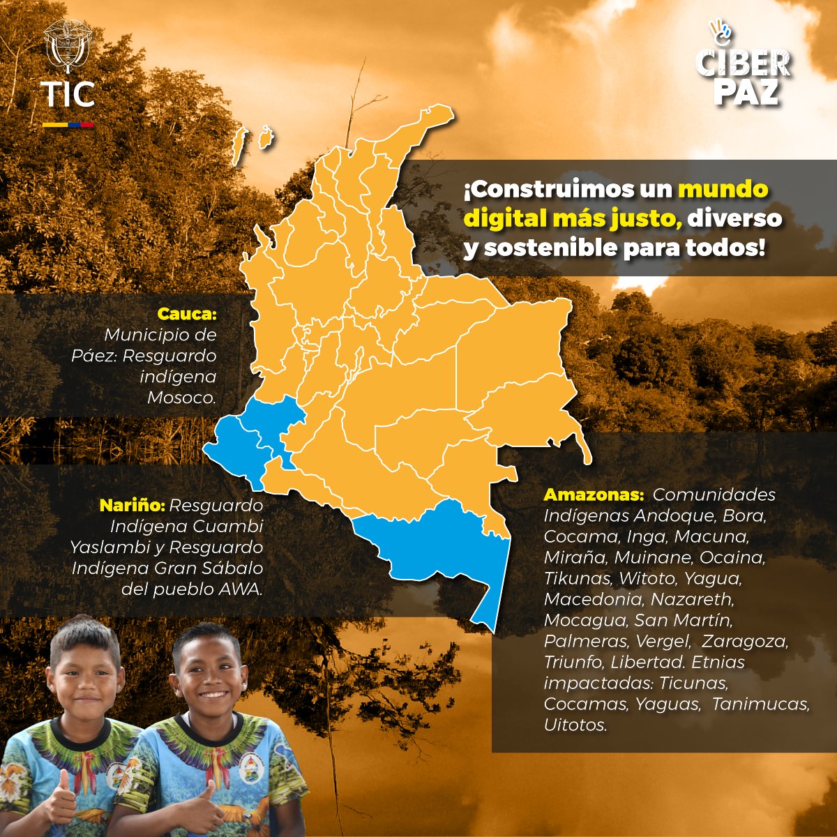 CanalTreceCO's tweet photo. 🌍🇨🇴✨ Con #CiberPaz celebramos la #DiversidadÉtnicayCultural, te contamos como ha llevado el mensaje de la #PazDigital a los territorios de Colombia para promover una cultura digital basada en la inclusión y la diversidad en comunidades indígenas, poblaciones negras, afrocolombianas, raizales y palenqueras.
#DiversidadCultural