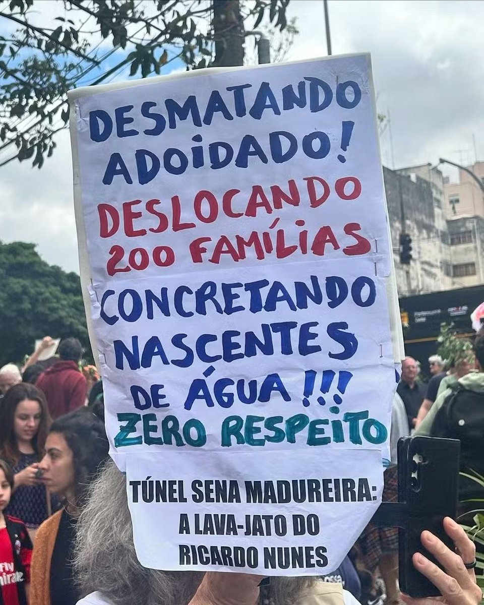 Vitória da população e dos movimentos ambientais! Obra no túnel da Rua  Sena Madureira foi suspeita pela Justiça por considerar que os danos causados pelo corte de árvore são irreversíveis. Em caso de descumprimento a multa pode chegar a R$ 100 mil por árvore.