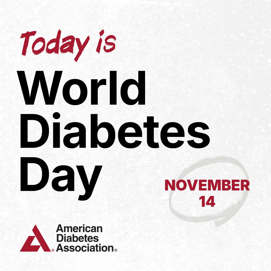 On #WorldDiabetesDay, let's come together 🤝 to support the 537 million people with diabetes and educate those at risk. Learn more about how you can show your support at diabetes.org/ADM. 🌍💙 #AmericanDiabetesMonth #WeFight